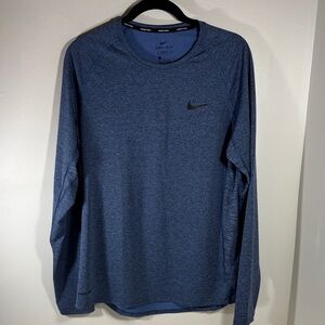 Nike Men's Heathered Blue Long Sleeve Tee